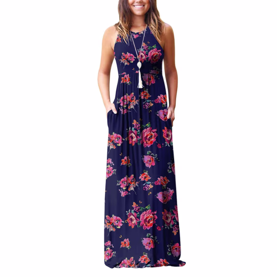 Sleeveless Racerback Maxi Dress