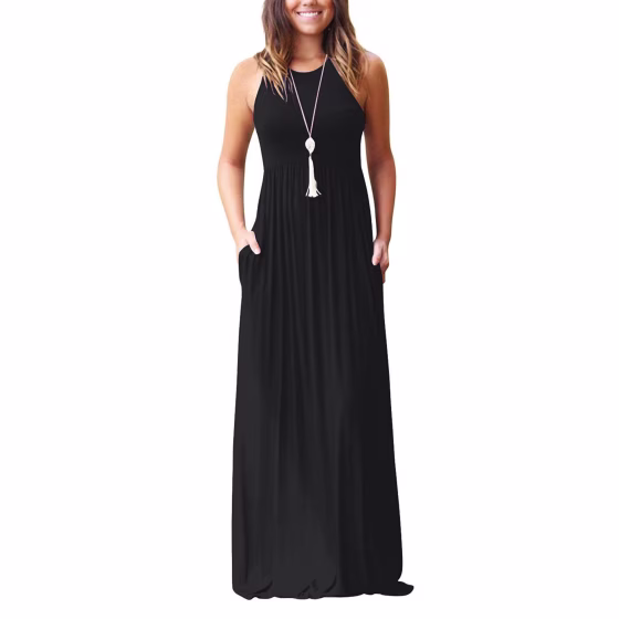 Sleeveless Racerback Maxi Dress