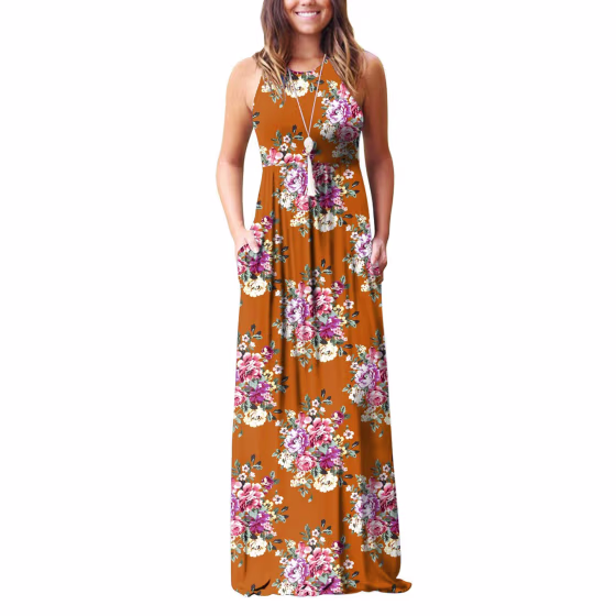 Sleeveless Racerback Maxi Dress