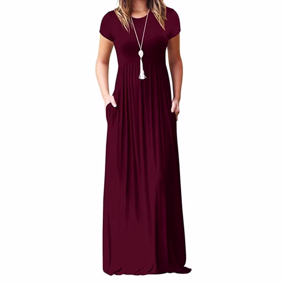 Viishow Short-sleeve Maxi Dress with Pockets