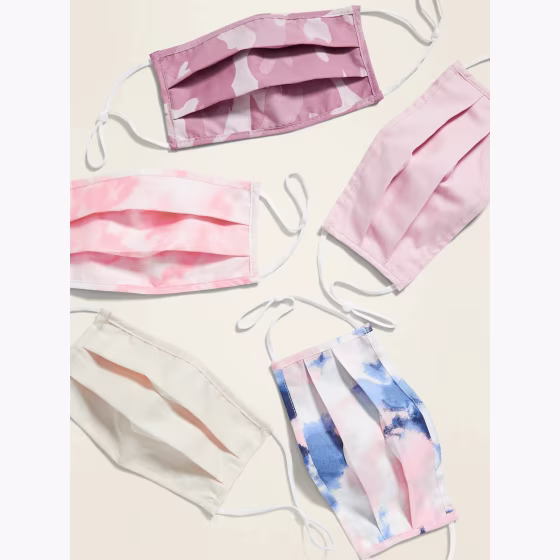 Old Navy Triple-Layer Cloth Face Masks (with Ear Adjusters) Five-Pack