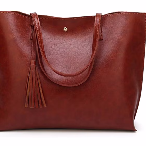 Women's Soft Faux Leather Tote Shoulder Bag
