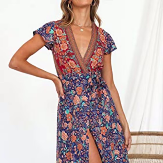 Bohemian Floral Maxi Dress