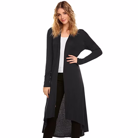 POGTMM Open-Front Drape Lightweight Duster