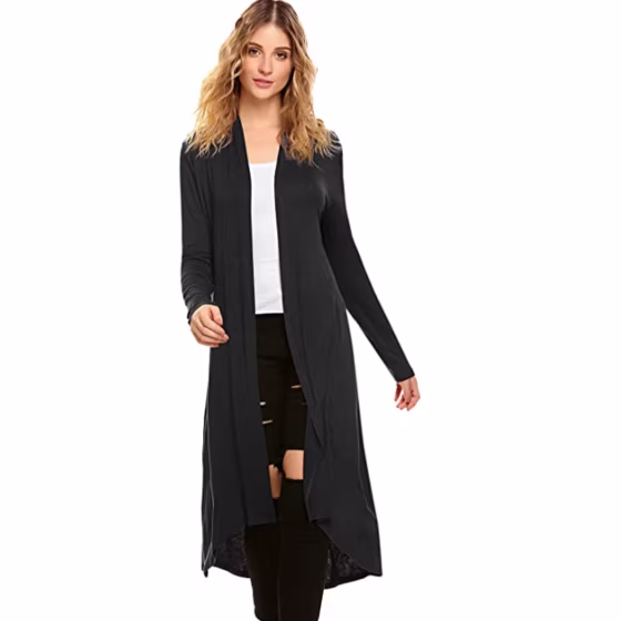 POGTMM Open-Front Drape Lightweight Duster