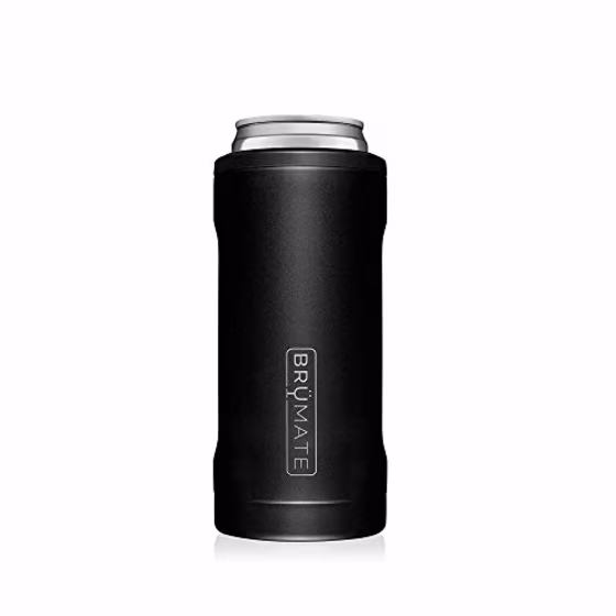 Br?Mate Hopsulator Slim Double-walled Stainless Steel Insulated Can Cooler for 12 Oz Slim Cans (Matte Black)