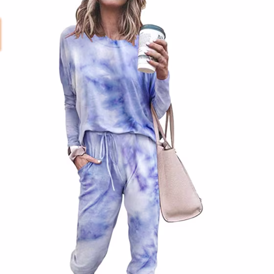 PRETTYGARDEN Women's Solid Color Two Piece Outfit Long Sleeve Crewneck Pullover Tops And Long Pants Sweatsuits Tracksuits