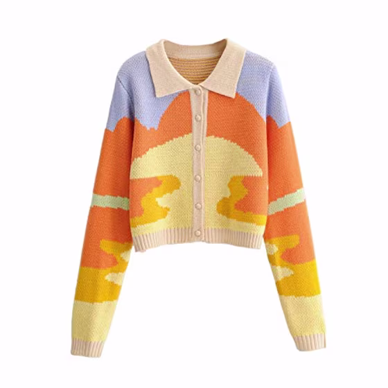 The GuliriFei Y2K Button Down Casual Knit Sweater