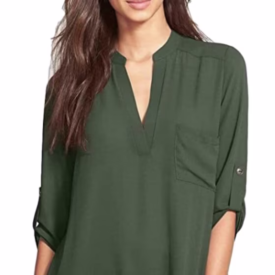 Evelust Roll Tab Sleeve Tunic