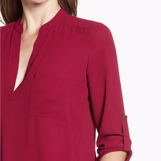 Evelust Roll Tab Sleeve Tunic