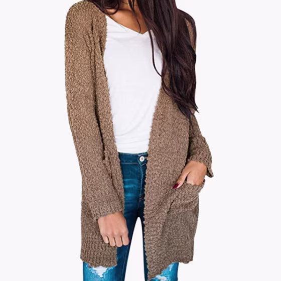 MEROKEETY Soft Chunky Knit Cardigan