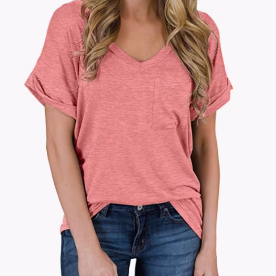 Miholl Women's Short Sleeve V-Neck Shirt