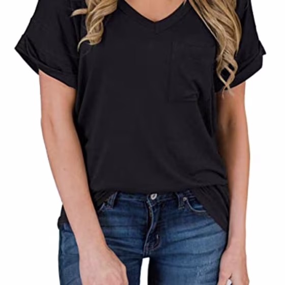 Miholl Women's Short Sleeve V-Neck Shirt