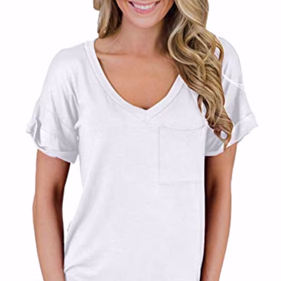 Miholl Women's Short Sleeve V-Neck Shirt