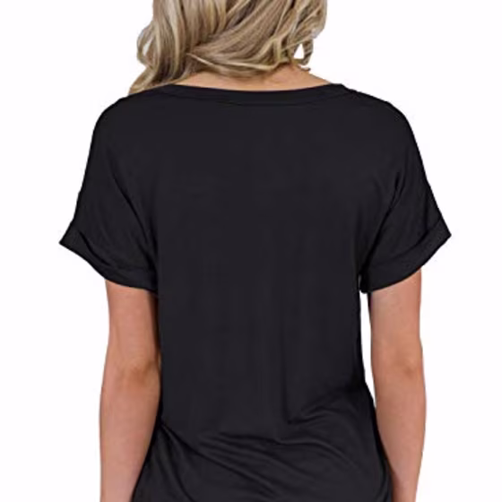 Miholl Women's Short Sleeve V-Neck Shirt