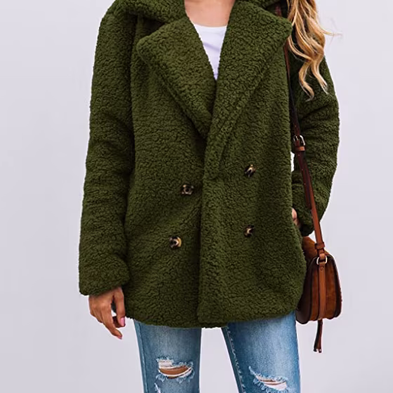 PrettyGarden Faux-Shearling Shaggy Oversized Coat