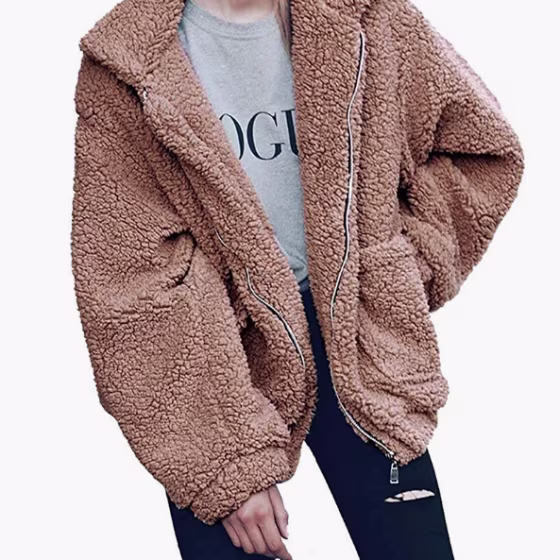 PrettyGarden Faux-Shearling Shaggy Oversized Coat
