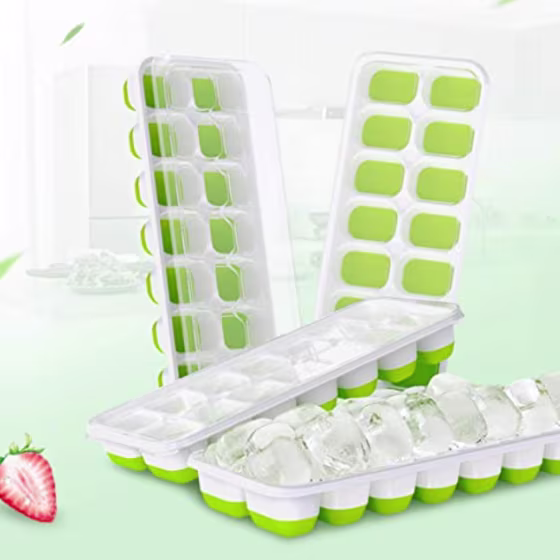 Easy-Release Silicone Ice Cube Trays (Pack of 4)