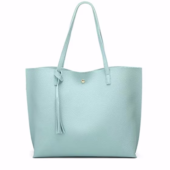 Women's Soft Faux Leather Tote Shoulder Bag