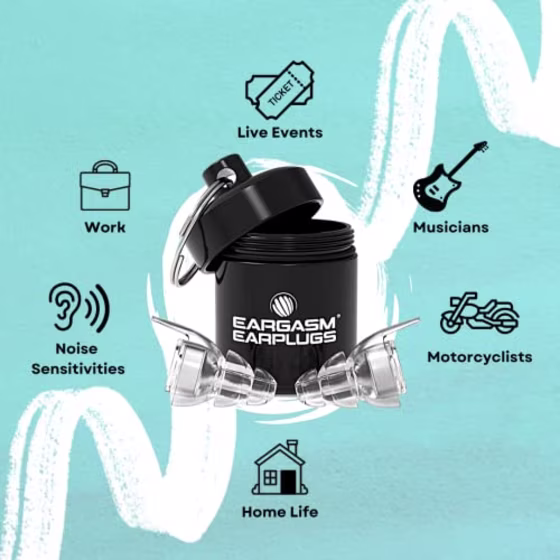 Eargasm High Fidelity Earplugs for Concerts Musicians Motorcycles Noise Sensitivity Conditions and More (Premium Gift Box Packaging) (Transparent)