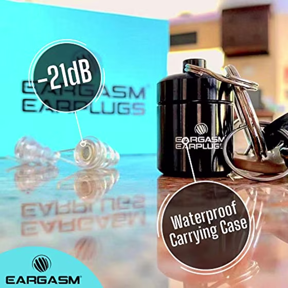 Eargasm High Fidelity Earplugs for Concerts Musicians Motorcycles Noise Sensitivity Conditions and More (Premium Gift Box Packaging) (Transparent)