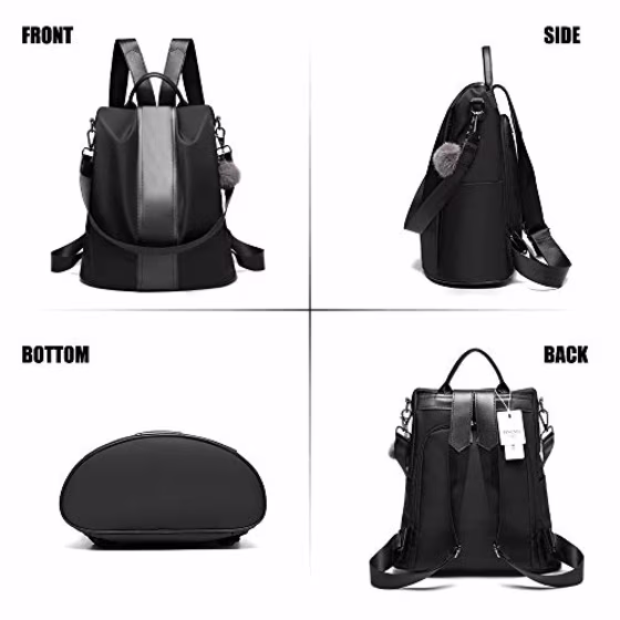 PINCNEL Women Backpack Purse Waterproof Nylon Anti-theft Rucksack Lightweight Shoulder Bag
