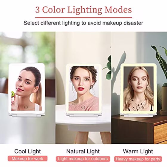 FUNTOUCH Rechargeable Travel Makeup Vanity Mirror