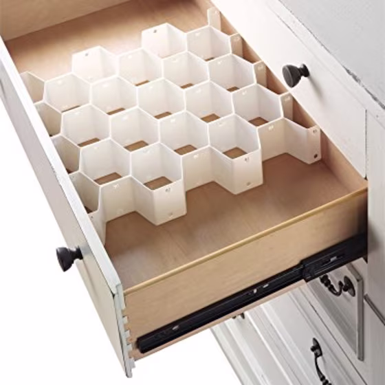 Whitmor 6025-3928 Honeycomb Drawer Organizer, White