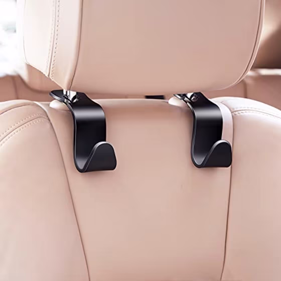 4 Pack Vehicle Back Seat Headrest Hook Hanger for Purse Grocery Bag Handbag