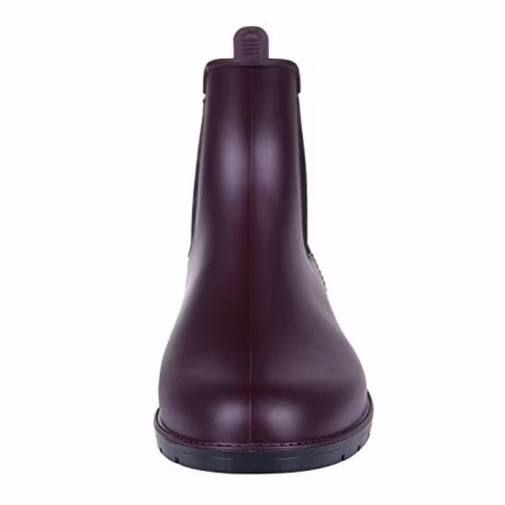 Women's Ankle Rain Boots Waterproof Chelsea Boots, Wine Red, 12