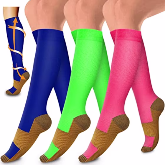 3 Pack Medical Compression Sock-Compression Sock For Women and Men Circulation -Best for Running,Nursing,Athletic Sports