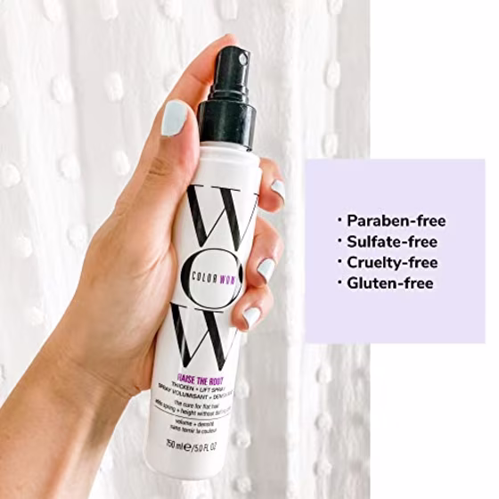 Color Wow Raise the Root Thicken + Lift Spray - All-day root lift + volume on wet or dry hair; never sticky or stiff; non yellowing; heat protection; for all hair types, especially fine, flat hair
