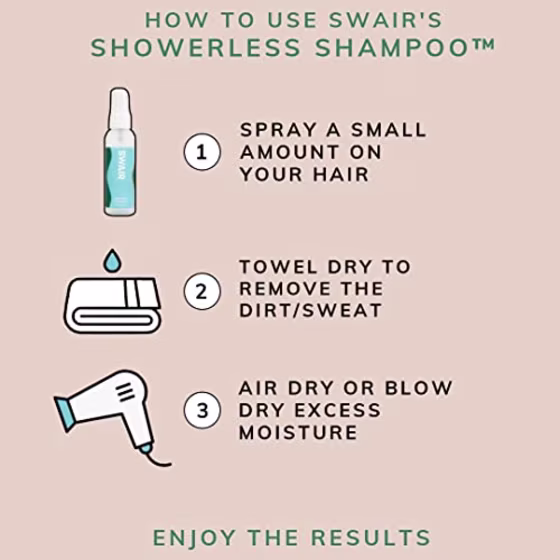 SWAIR Showerless Shampoo 2oz. Dry Shampoo Alternative | Benzene Free