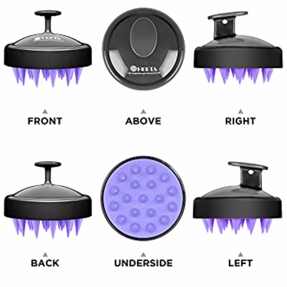 Heeta Scalp Care Hair Brush with Soft Silicone Scalp Massager