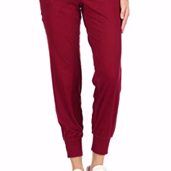 Leggings Depot JYL19-BURGUNDY-XL ActiveFlex Slim-fit Joggers with Pockets, XL