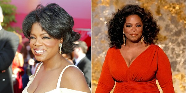 The evolution of Oprah's hair