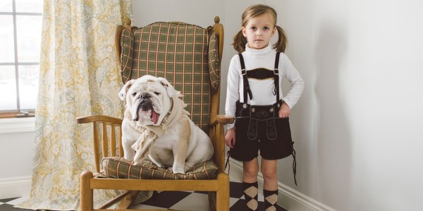 Girl and bulldog best friend are a double-dose of cuteness