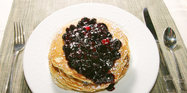 Corn and Blueberry Pancakes
