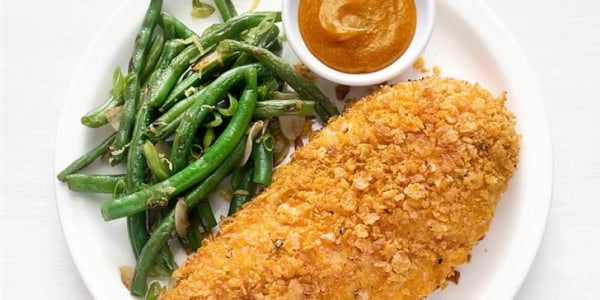 Oven-Fried Chicken with Green Beans