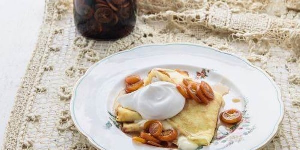 Crepes with Ricotta and Maple-Kumquat Syrup