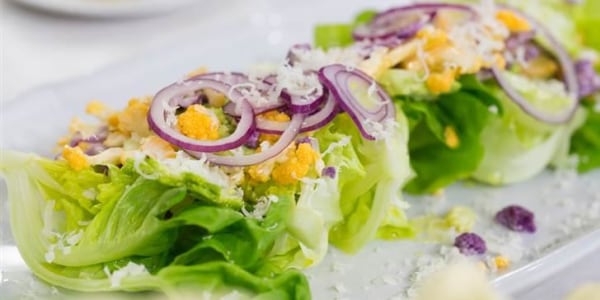 Bibb lettuce and cauliflower Caesar salad