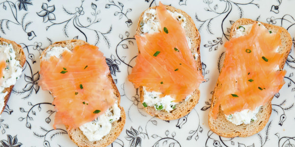 Smoked Salmon and Cream Cheese Crostini