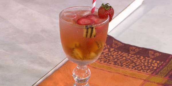 White Sangria with Grilled Peaches