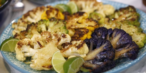 Cauliflower Steaks with Lime Yogurt