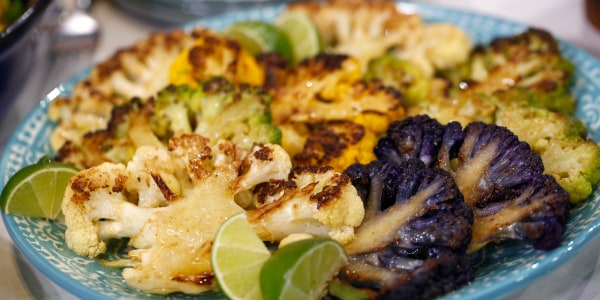 Cauliflower Steaks with Lime Yogurt