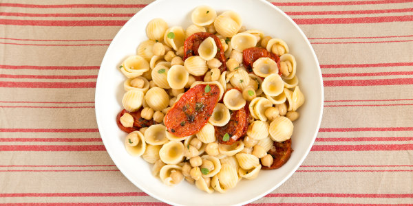 Orecchiette with Herb-Roasted Tomatoes and Chickpeas