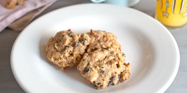 Healthy breakfast biscuits with fruits and nuts