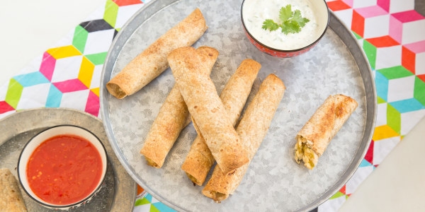 Chicken-Chile Taquitos with Creamy Dipping Sauce