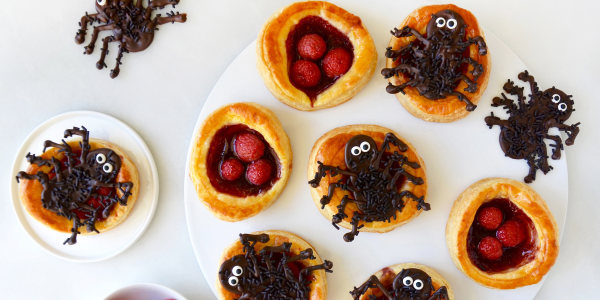 Spooky Spider Raspberry Tarts