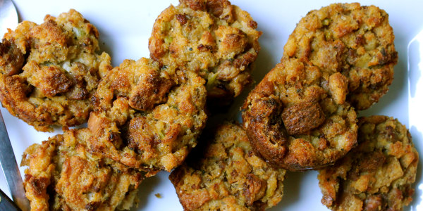 Fast and Easy Thanksgiving Sausage Stuffing Muffins